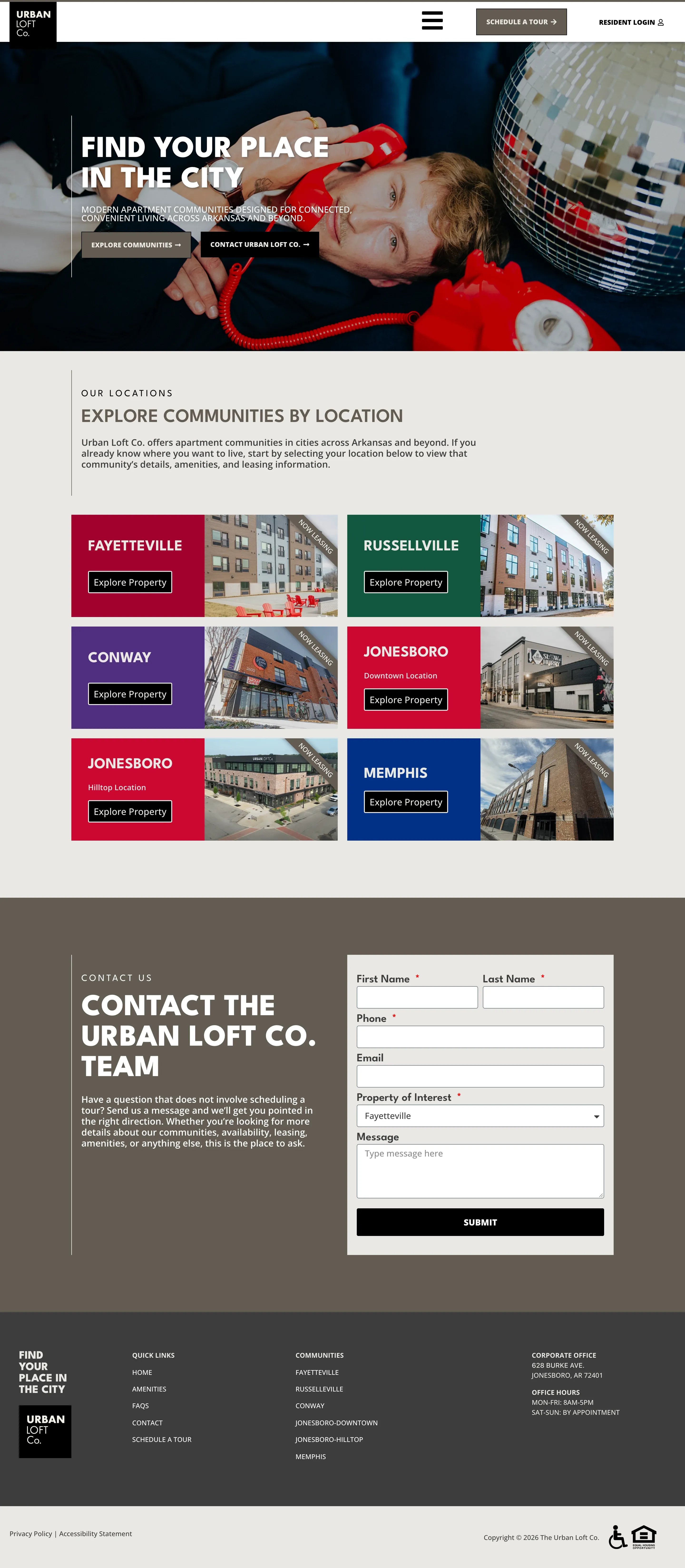 The Urban Loft Co. home page