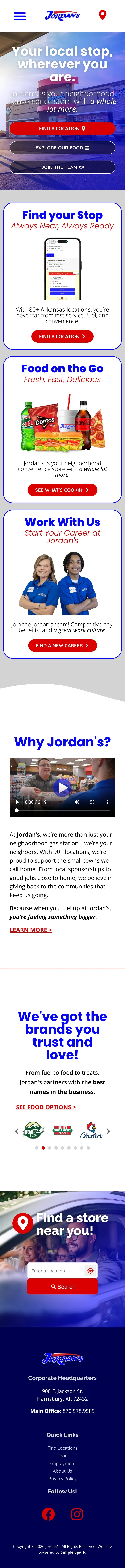 The Jordan's home page on a phone