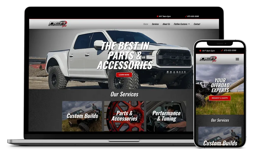 The NEA Performance Plus website on a laptop and phone