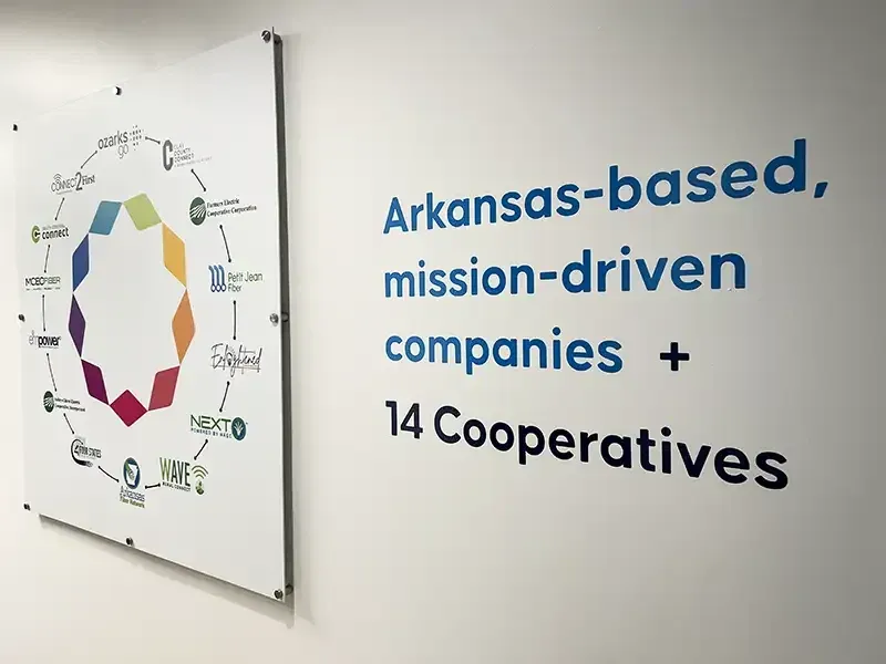 Vinyl graphics applied in the DSN office