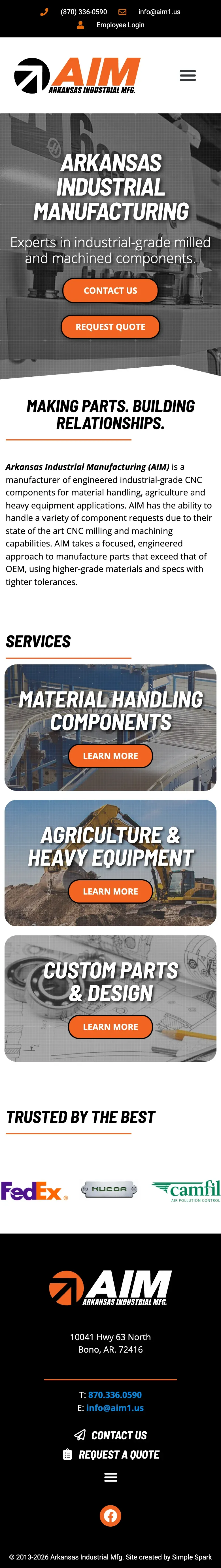 The AIM home page on a phone