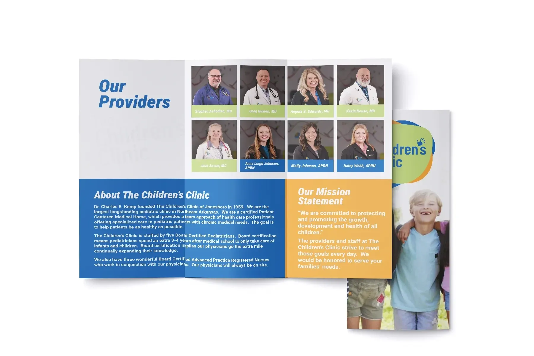 The Children's Clinic trifold brochure