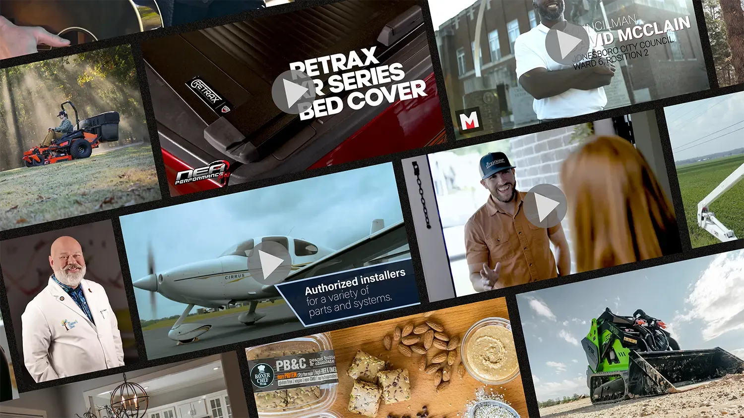 Frames from campaign videos and content produced by Simple Spark