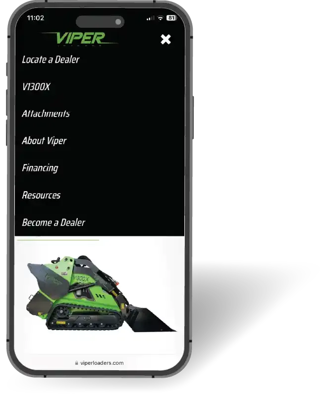 The Viper Loaders site on a phone